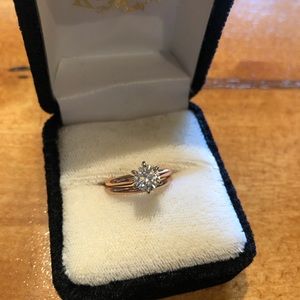 14k Rose Gold Moissanite Engagement Ring, Size 4.5